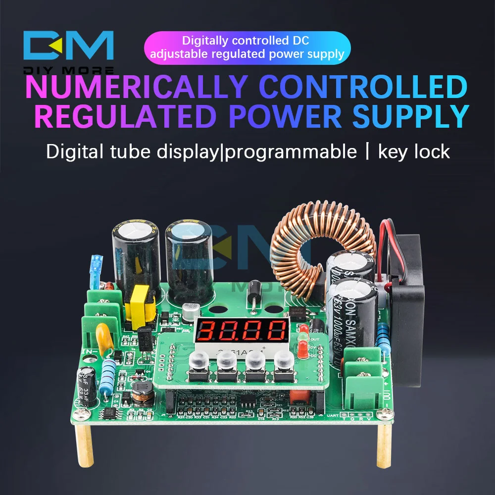

DKP6012 CNC Adjustable DC Step Down Voltage Regulator DC-DC Buck Converter 10V-65V Digital Control Volt Reducer Board