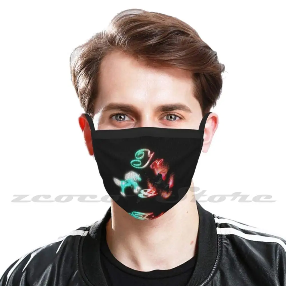 Ice & Fire Washable Trending Customized Pm2.5 Filter Mask 3D Fantasy Horse Myth Legend Ice Fire Water Unicorn Aquarius