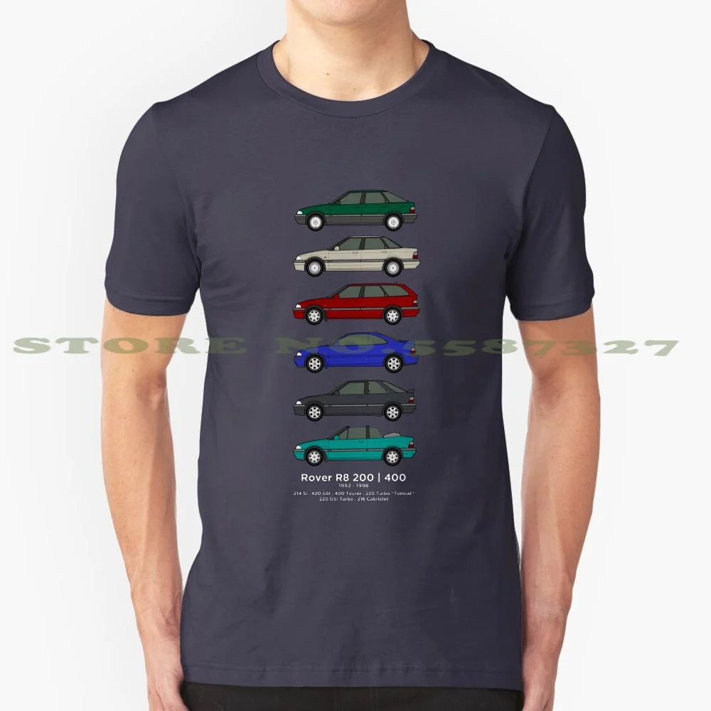 Rover R8 200 / 400 Classic Car Collection '92-'98 100% Cotton T-Shirt Rover 200 R8 400 Group Cars British Classic Turbo Coupe