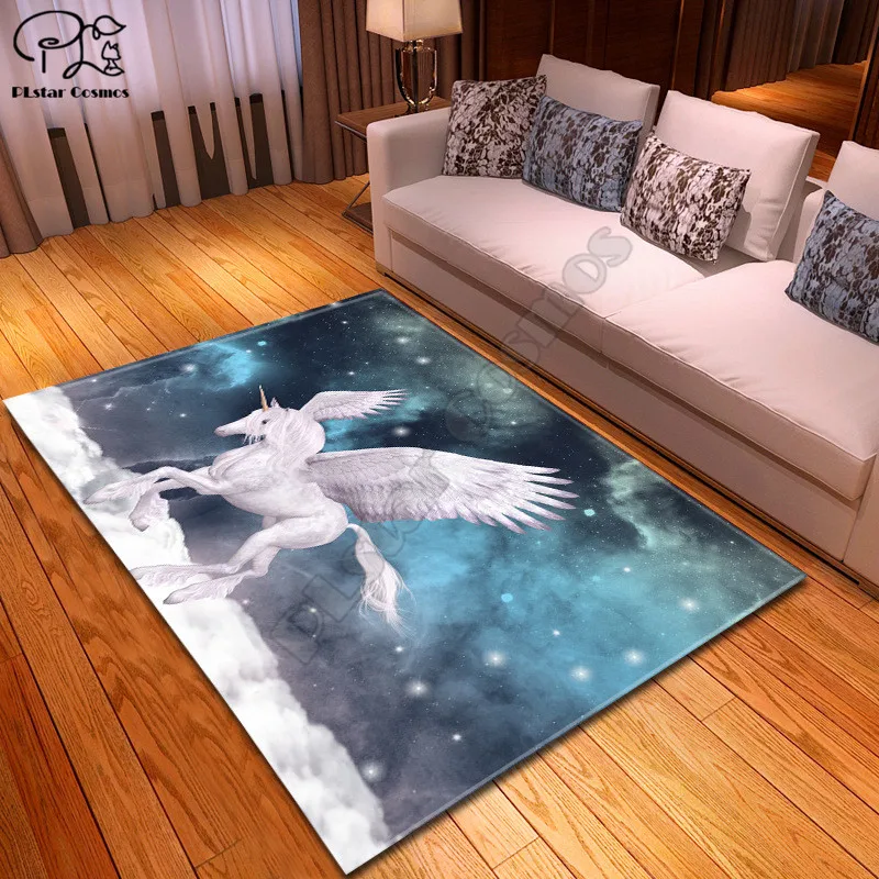 

Unicorn pattern carpet Square Anti-Skid Area Floor Mat 3D Rug Non-slip Mat Dining Room Living Room Soft Bedroom Carpet