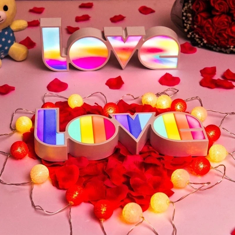 Energy Saving Eco-Friendly Holiday Lighting Party Valentine's Day Desktop Decorative Creative LED Light Board Love Modeling Lamp