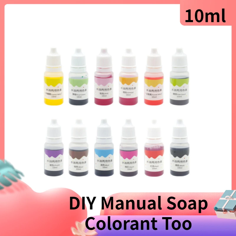 10ml mydło wyrabiane ręcznie pigmenty barwnikowe bezpieczny i nietoksyczny kolor podstawowy płynny Pigment DIY instrukcja barwnik do mydła zestaw