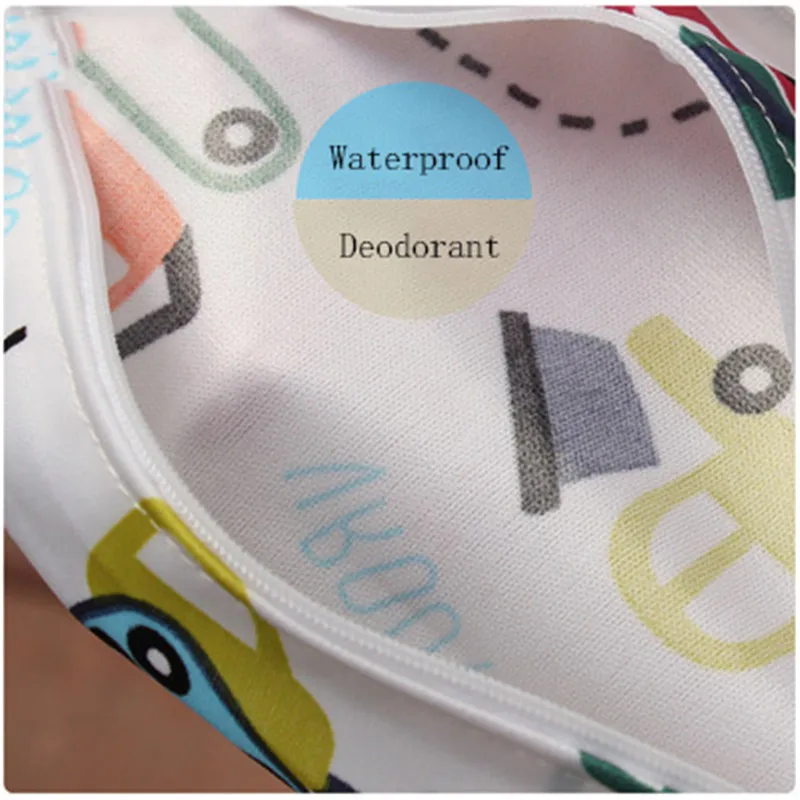 Baby 25*20cm Diaper Bag Infant Waterproof Reusable Wet Dry Bag Print Pocket Nappy Bag Travel Single Layer Diaper Bag With Zipper