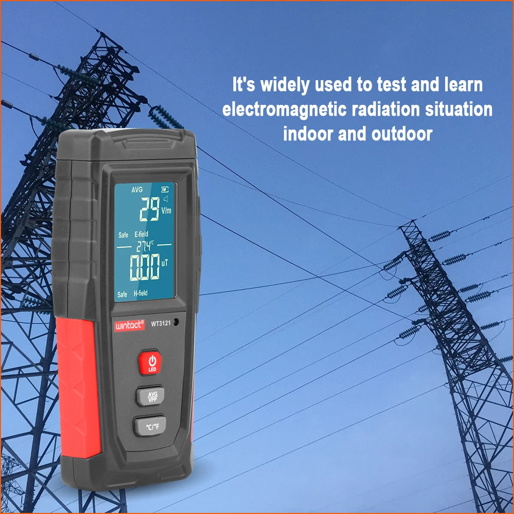 RZ-Detector de radiación de campo electromagnético, probador Emf, medidor recargable portátil, contador de emisión, dosímetro, ordenador