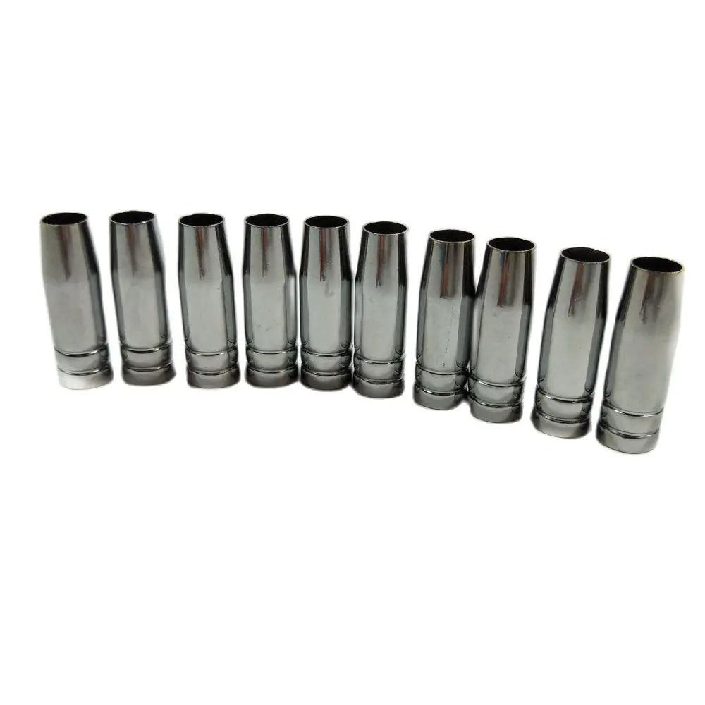 15AK 가스 노즐 10pcs 유로 스타일 미그 용접 총 팁 노즐 쉴드 컵 MB 14AK 15AK 미그 용접 토치