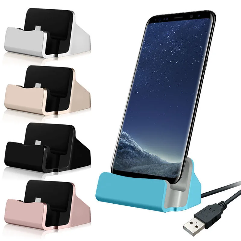 For iPhone 12 11 Pro XS XR USB Charge Cradle Dock Station For Xiaomi Samsung Huawei Type C Micro USB Docking Stand Charger Base