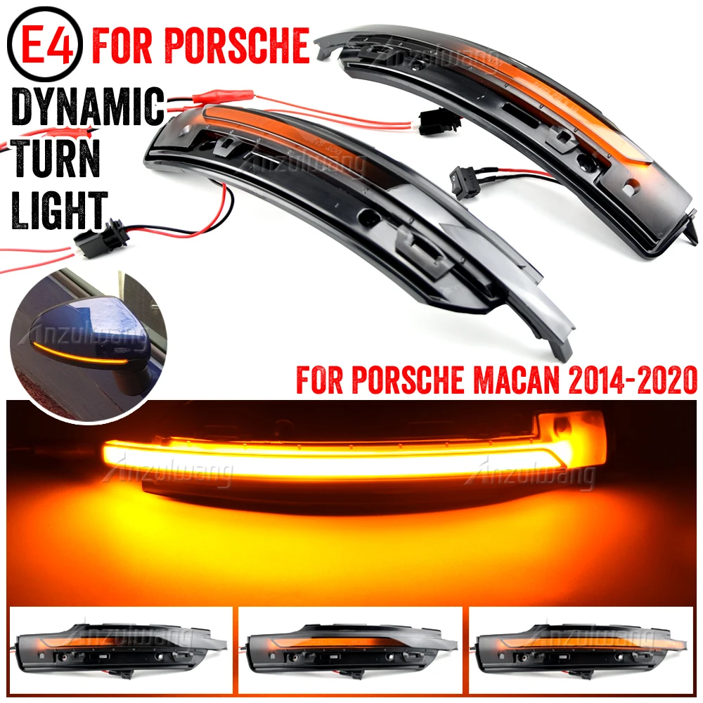 Flowing Water Rearview Side Mirror Lamp Dynamic Blinker LED Turn Signal Light For Porsche Macan 2014-2020 95B949101 95B949102