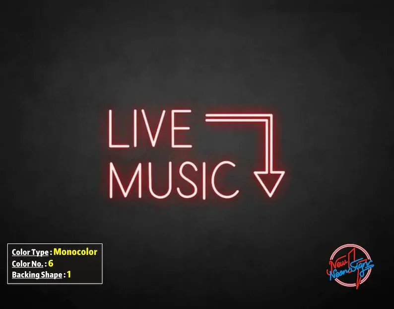 Live Music Handmade Custom LED Neon Sign,Wedding Light Sign,Neon LED Sign,Neon Lights,Neon Sign Bedroom Girl,LED Neon