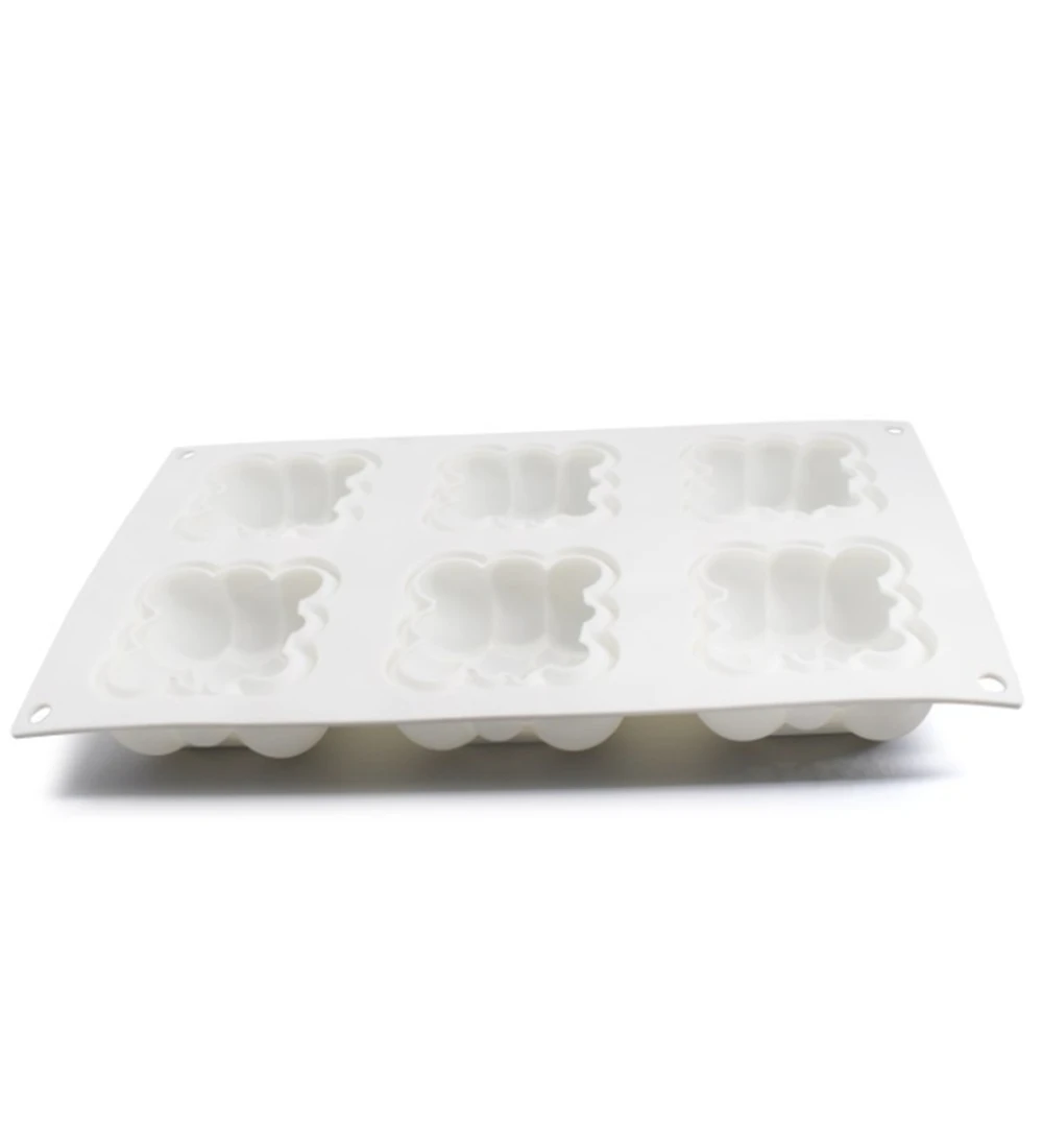 6 Cavity Square Clouds Shape Silicone Mould 3D Bubble Cake Mold Pan For Baking Form Mousse Moulds Dessert Cake Decorating Tools