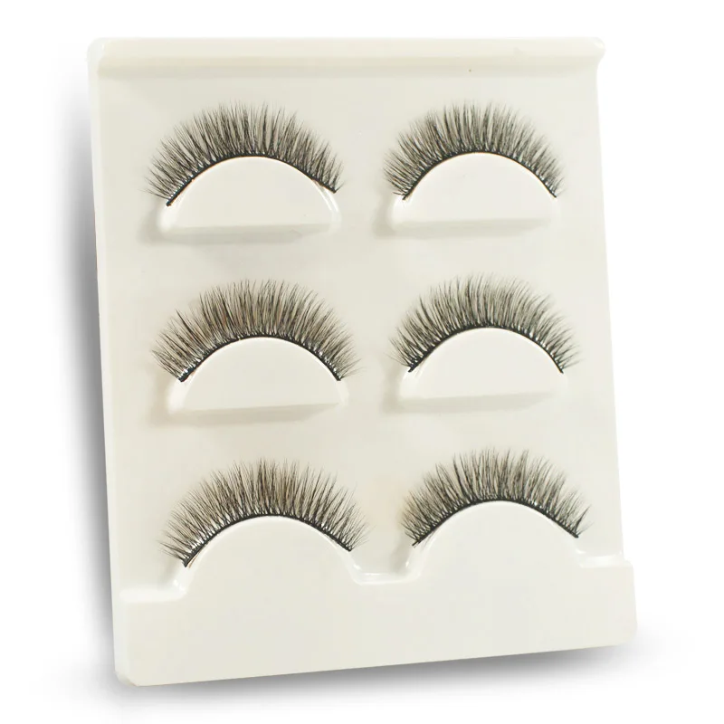 3 Pair Eyelash Thick Natural Hand Made Mink Eyelashes Extension 3D Volume Effect False Lashes Make up Tools Soft Cilia Wholesale