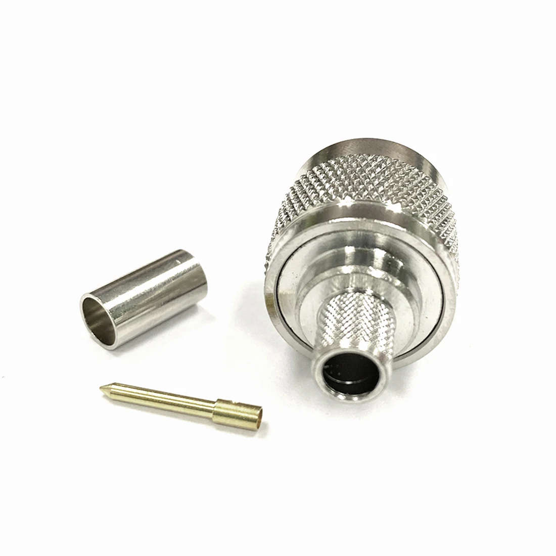 1pc N  Male Plug  RF Coax Convertor Connector  Crimp  LMR300  Straight  Nickelplated  NEW Wholesale