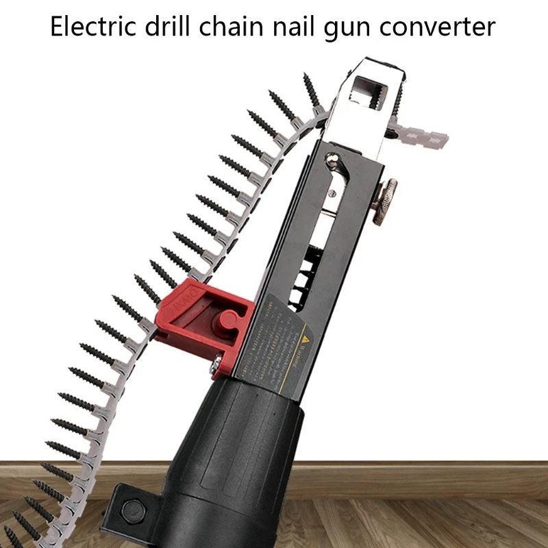 M89B Chain Nail Gun Adapter Adjustable Screw Length and Depth Easy to Use Woodworking Automatic Chain Nail Gun Electric