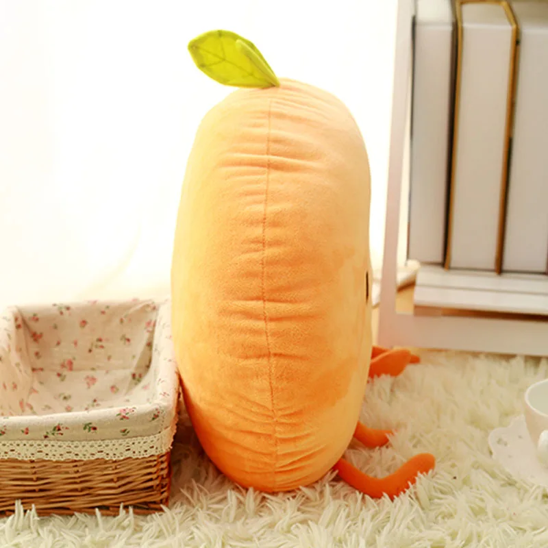 New 4 Styles Cuddly Fruits Plush Toys Smile Stuffed Plants Mango Orange Peach Pear Vegetables Decor Props Nursing Pillow