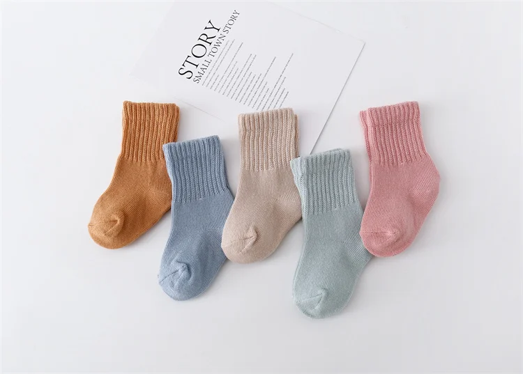 6 Paare/satz Neugeborenen Baby Junge Mädchen Socke Baumwolle Solide Weichen Säuglings Kleinkind Socken für Mädchen Jungen Frühling Herbst Baby Socke 0-12 monat – Detail 4