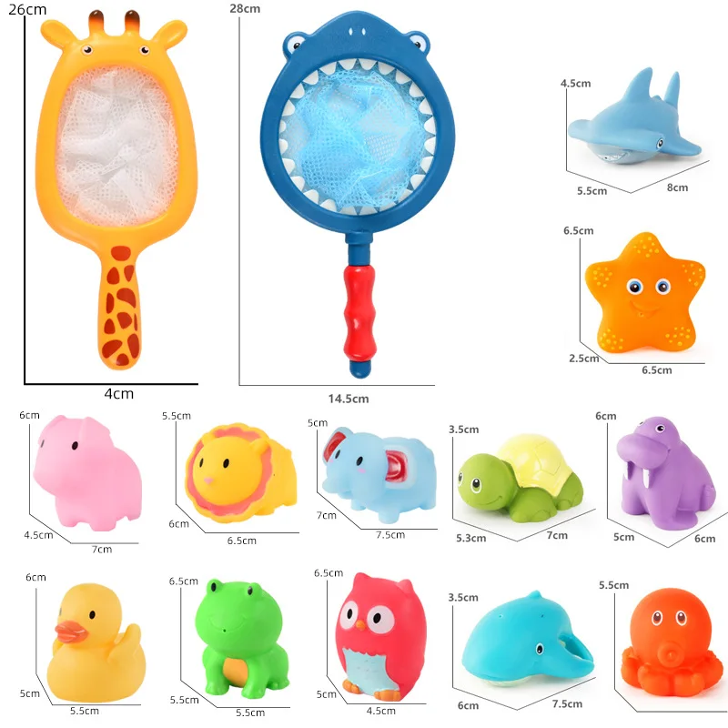 Baby Bath Toy Fishing Network Organize Rubble Duck Toy Swimming Classes Play Beach Spray Water Bathroom Children Toddlers Toys