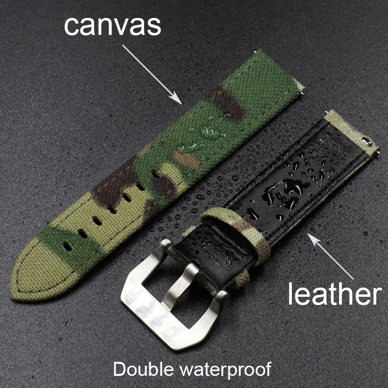 Canvas Watchband 20mm 22mm Camouflage Watch Strap Band Watches Bracelet Pulseira for Men Watch Accessories