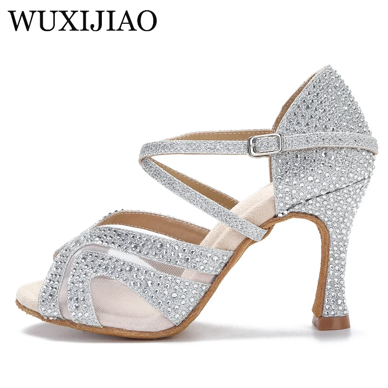 WUXIJIAO – chaussures de danse latine pour femmes, de haute qualité, pour salle de bal, Sasha, logo professionnel personnalisé, 2021 disponibles