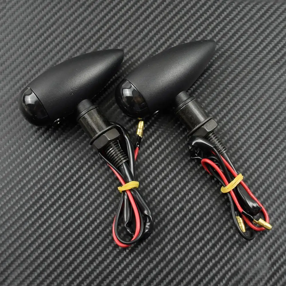 2Pcs/4Pcs Motorcycle Universal Bullet Turn Signals Indicator Light Lamp Black For Harley Sportster XL Bobber Mini Chopper Custom