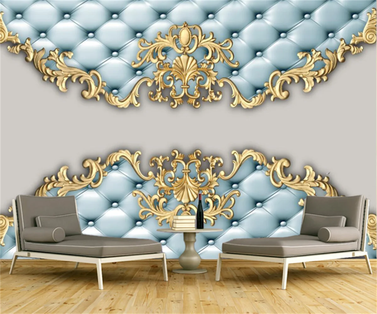 

Customize any size wallpaper mural modern Nordic style golden soft package pattern TV background wall sticker photo wallpaper