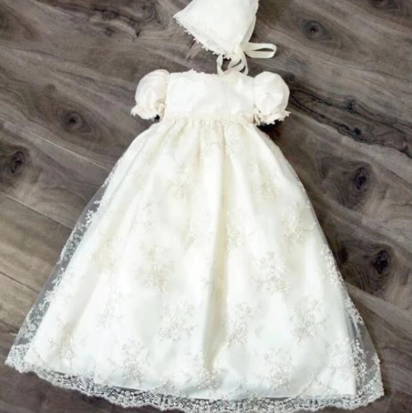 Vestido blanco para niña recién nacida, artículos para bebé, bautizo, ropa para niña recién nacida, diseño de encaje, traje de cumpleaños 2Y