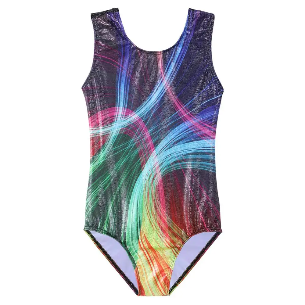 BAOHULU 3-12 Mädchen Galaxy Tank Ballett Trikot Sportler Kostüm Kinder Sleeveless Gymnastik Trikot Body Praxis Outfit