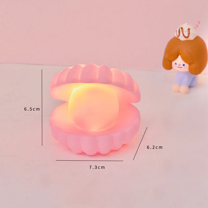 LED Fairy เปลือกหอย Night Light ตกแต่งน่ารักโคมไฟข้างเตียงปุ่มแบตเตอรี่ดำเนินการสำหรับห้องนอนเด็กของเล่นตกแต่งแสง