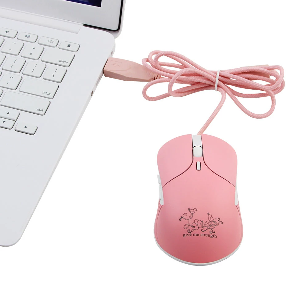 CHYI colorato RGB retroilluminato Gaming Gamer Mouse ergonomico Usb ottico silenzioso Computer Mause Wired Pink Game Mouse per PC Mac Laptop