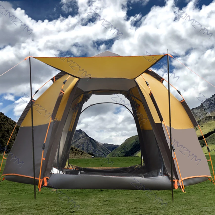 5-8 People Fully Automatic Camping Tent Portable Outdoor Waterproof Tent Windproof Pop-Up Large Family Travel Instant Setup Tent