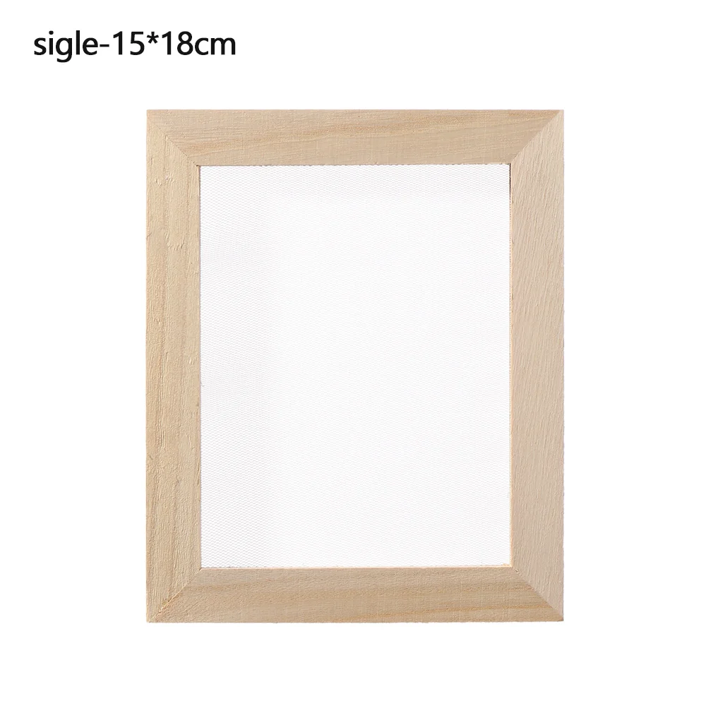 Multi-size Wood Handcraft Craft Tool Paper Making Mould Frame Wooden Mesh Mold Paper Making Screen DIY Papermaking