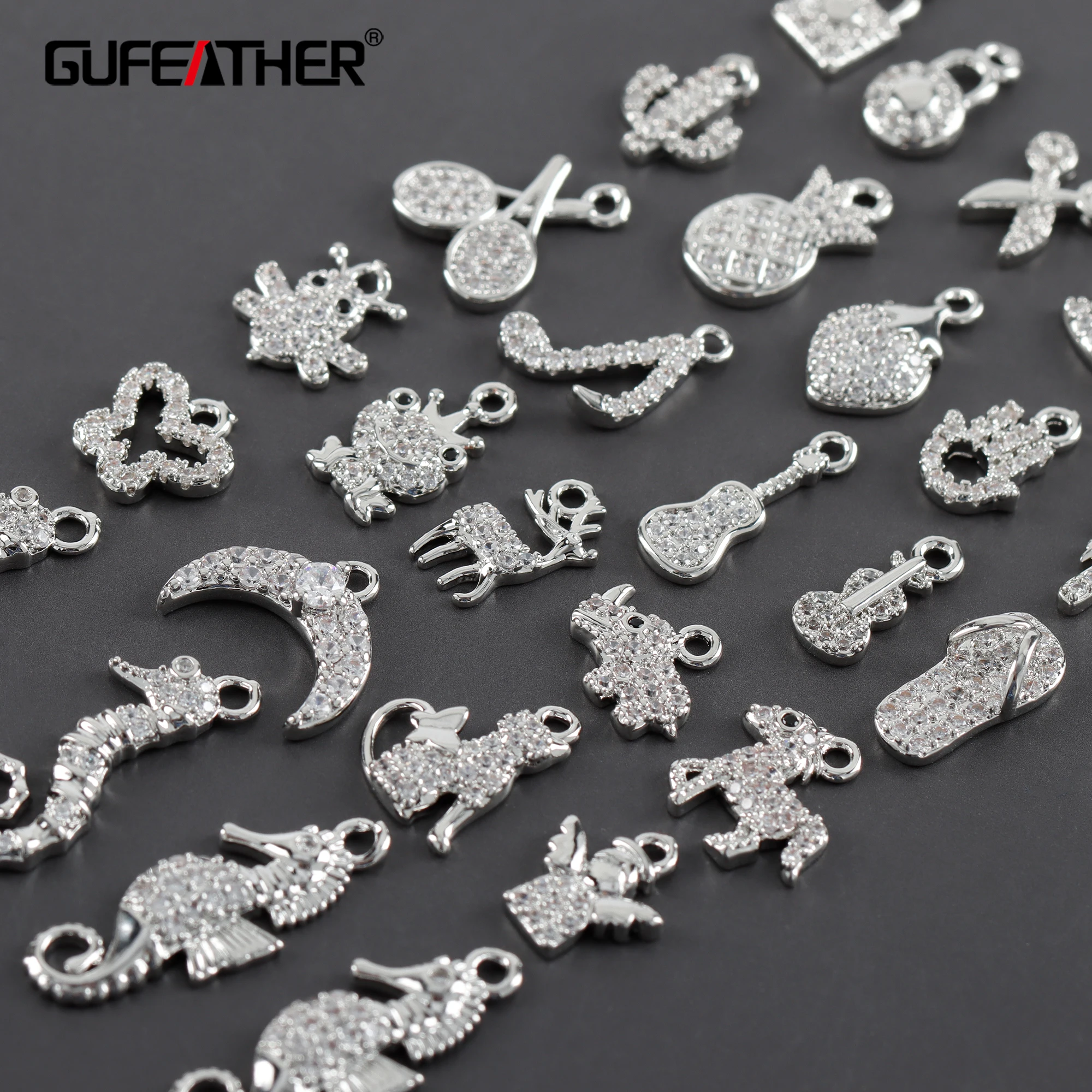 

GUFEATHER M1003,jewelry accessories,pass REACH,nickel free,rhodium plated,copper,diy pendants,zircons,jewelry making,10pcs/lot