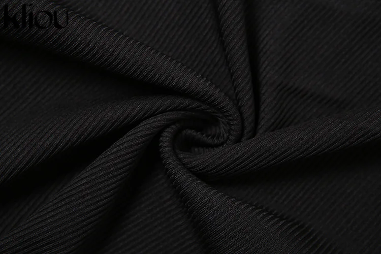 Kliou Solide Strick Body Frauen Mode Rollkragen Eine Schulter Langarm Street Style Overalls Dünne Weibliche Streetwear – Detail 11