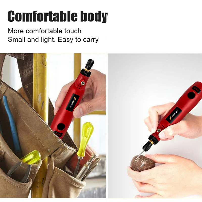 Mini trapano avvitatore a batteria Mini trapano elettrico ricaricabile Mini trapano elettrico senza fili 3.6V smerigliatrice con accessorio per Dremel