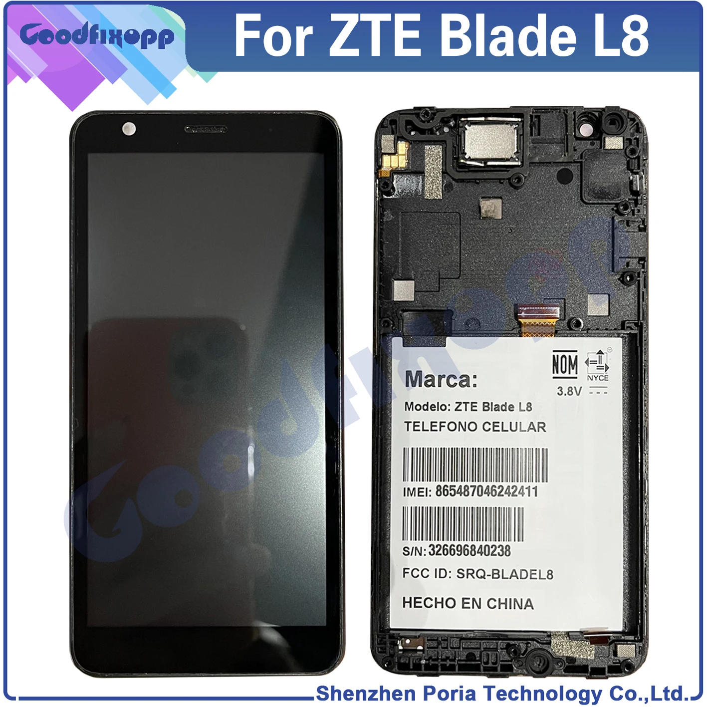 100% High Quality Testing For ZTE Blade L8 LCD Display Touch Screen Digitizer Assembly