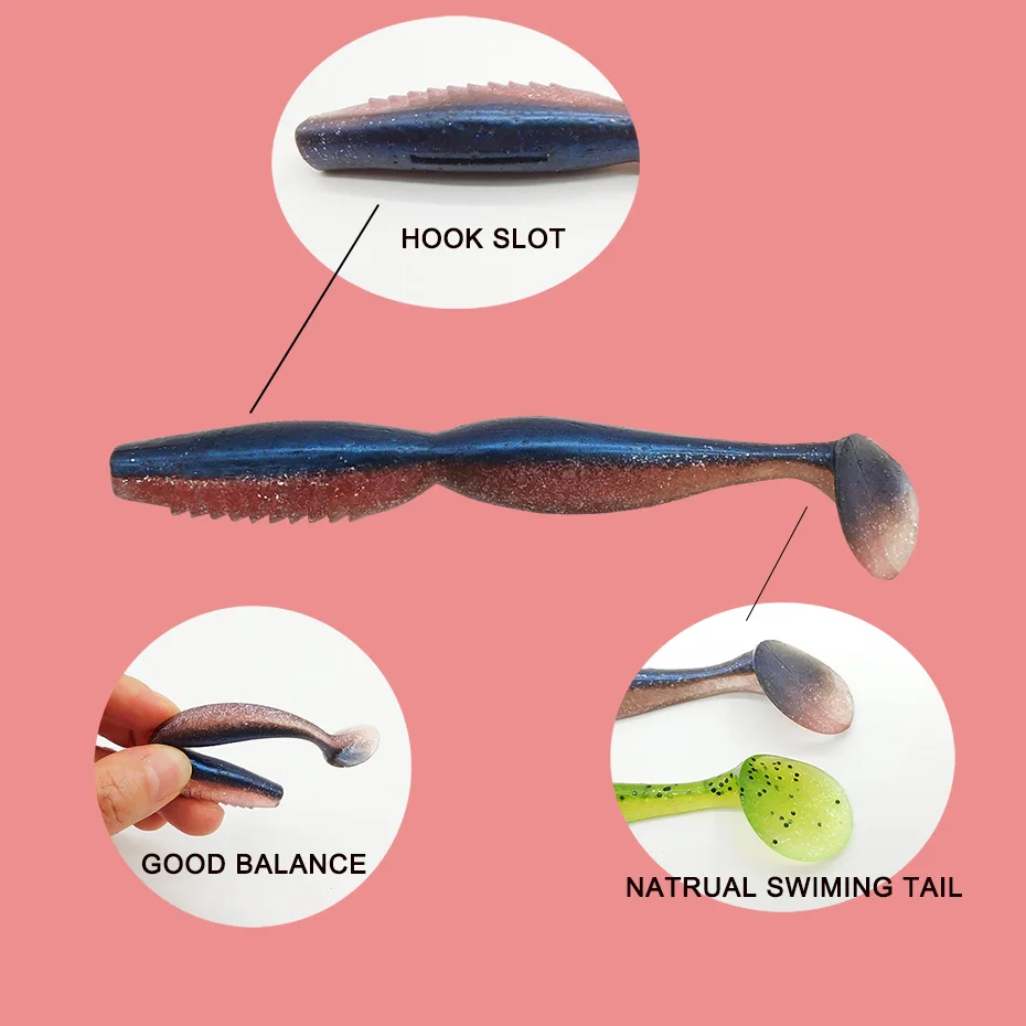 ESFISHING Weiche Angelköder Spinner Shad 100mm 125mm Jigging-Köder Spindel-SwimBait Pesca Zander Hecht Barsch – Detail 4