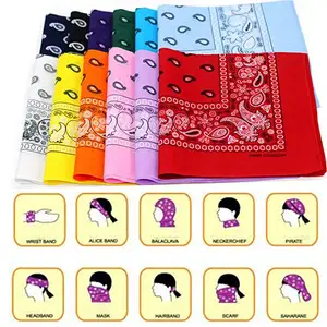 Bandana Hip Hop 55x55 cm 100% Baumwolle, Square Cachecol, Cowboy, Kaschmut, Schwarz, Rot, Kaschmirendruck für Frauen/Männer/Mädchen 7 Hauptverkaufsstempel Paisley - №4