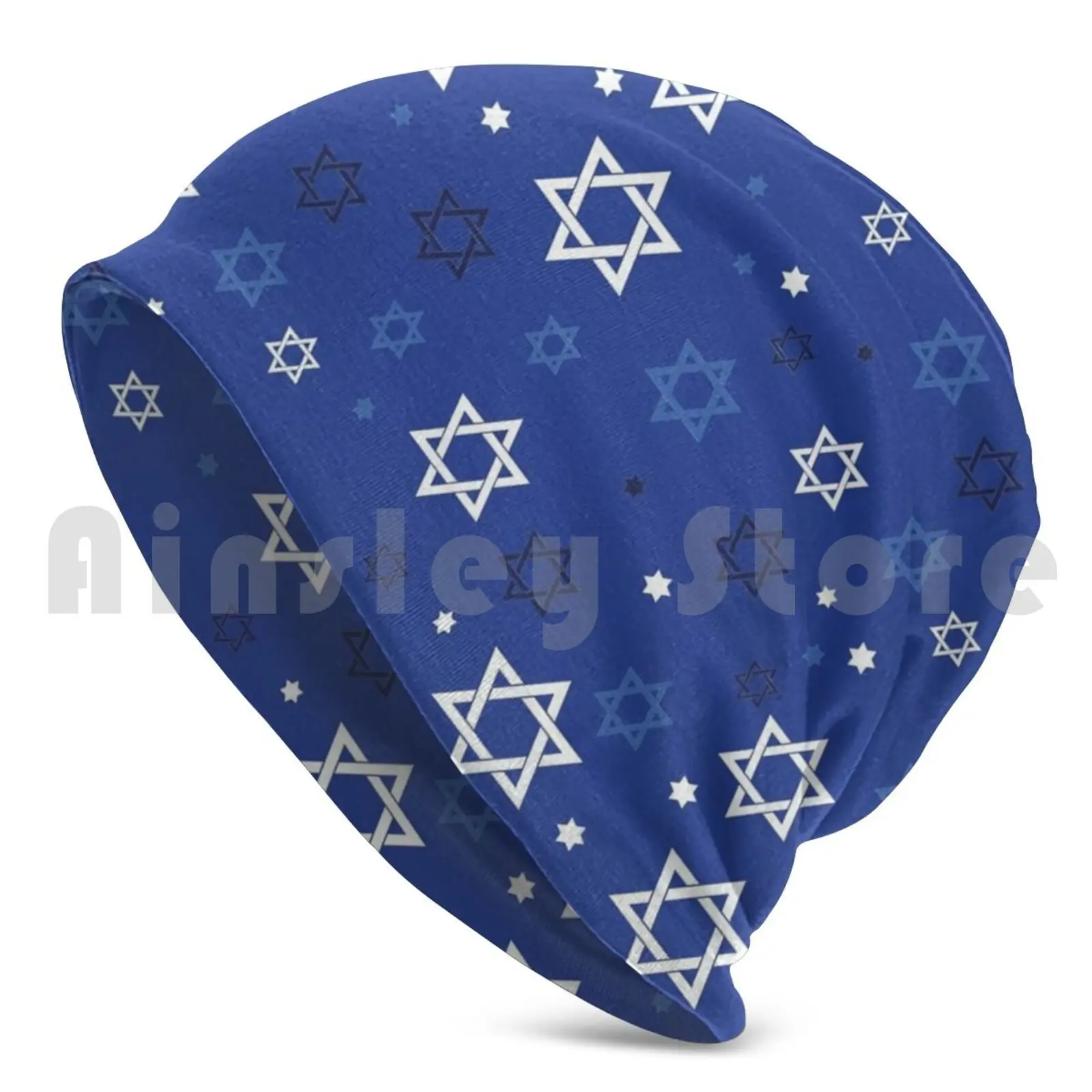 Hanukkah Beanies Pullover Cap Comfortable Chanukah Hanukkah Blue Jewish Christmas Menorah Dreidel Happy Hanukkah Jew