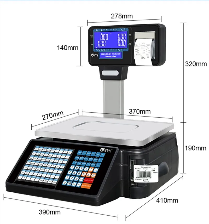 Imagem -02 - Barcode Label Printing Scale com Wi-fi o Mais Recente Duplo Suporte Recibo Escala para Supermercado 30kg