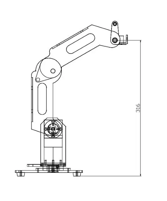 500 g Last 3 DOF Industrieller Roboterarm Desktop-Unterricht Roboterarm Lernen DIY-Teile