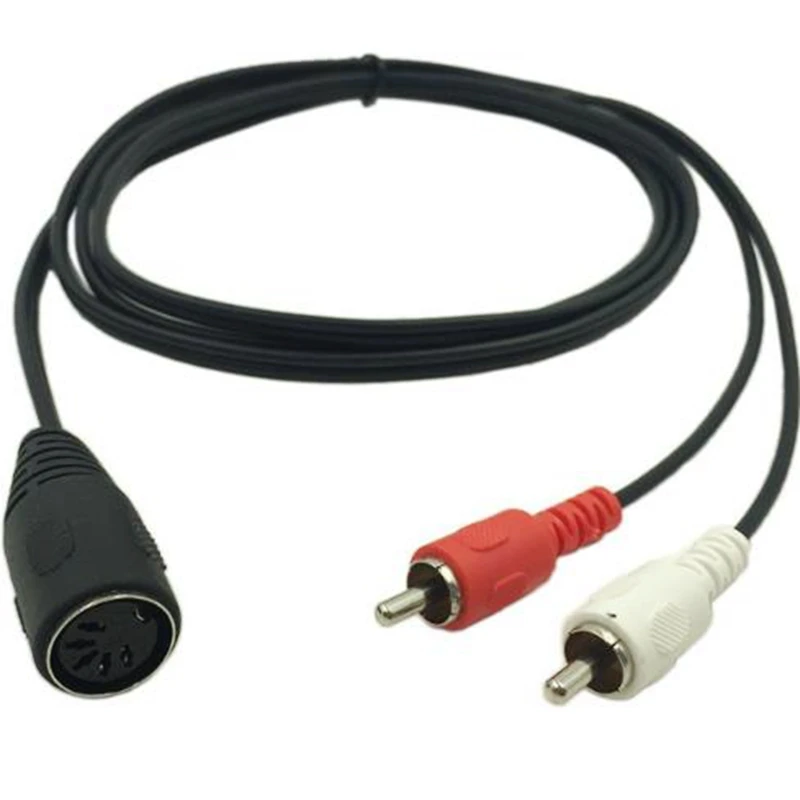 MIDI 5 Pin Din Female To 2 RCA Male Plug AMP Professional Grade Audio Cable For Bang & Olufsen Naim Quad Stereo Systems