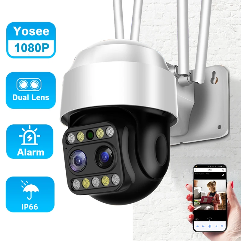 

Surveillance Cameras With Wifi Camera Wi-Fi Street 1080P Dual Lens Camera Wifi Camera Outdoor Ip Wifi Camera Wifi 360 Yosee