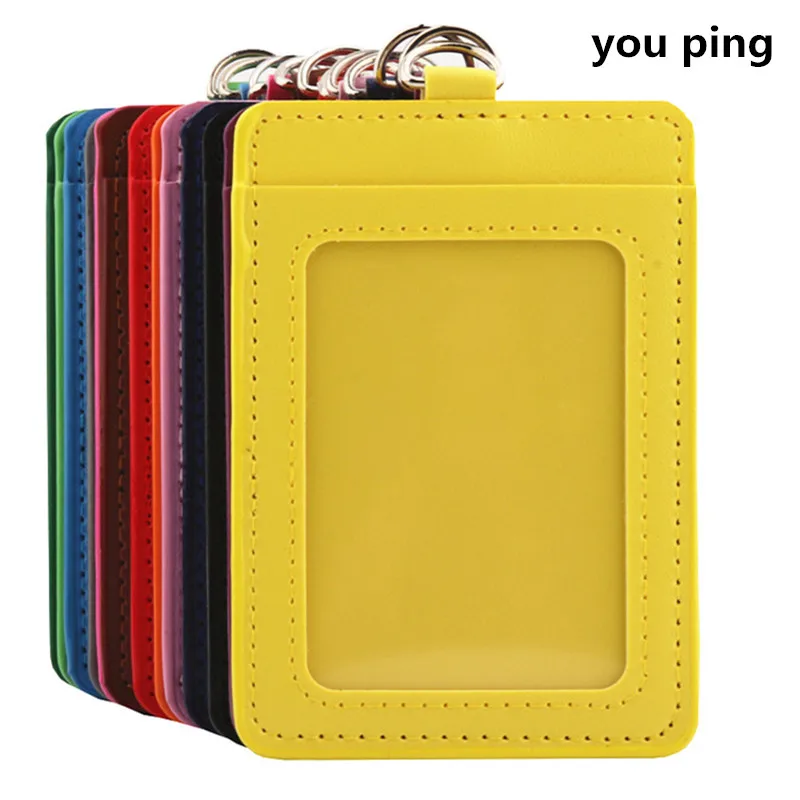 Luxe kwaliteit PU Lanyard dubbele badgehouder Bank Creditcard Kantoor Student Schoolbenodigdheden Nieuw