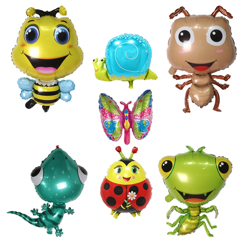 Cartoon Animal Aluminum Foil Balloon Bee Ant Mantis Jungle Insect Helium Ballon Baby Shower Birthday Party Decoration Globos