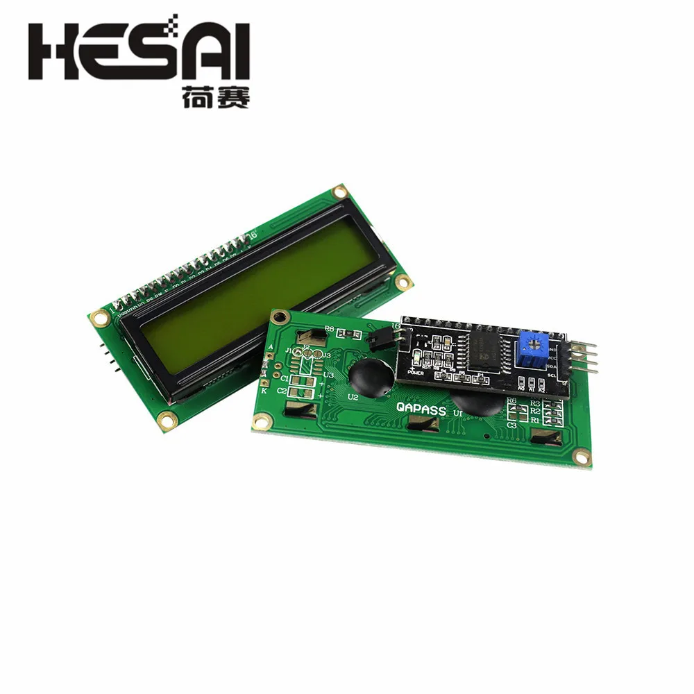 1602 Lcd Module Blauw/Geel Groen Scherm Met Iic/I2c 16X2 Lcd Backlight Module LCD-1602 + I2c Iic 5V Voor Arduino Diy Kit