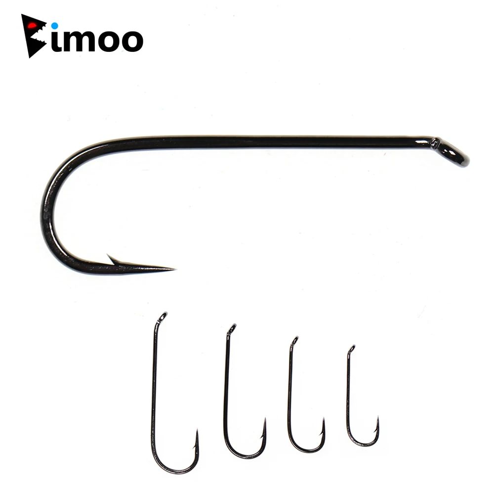 Bimoo 30pcs High Carbon Steel Black Nickle 4XL Streamer Fly Tying Hook Woolly Buggers Muddlers Zonkers Fly Fishhook #2 #4 #6 #8