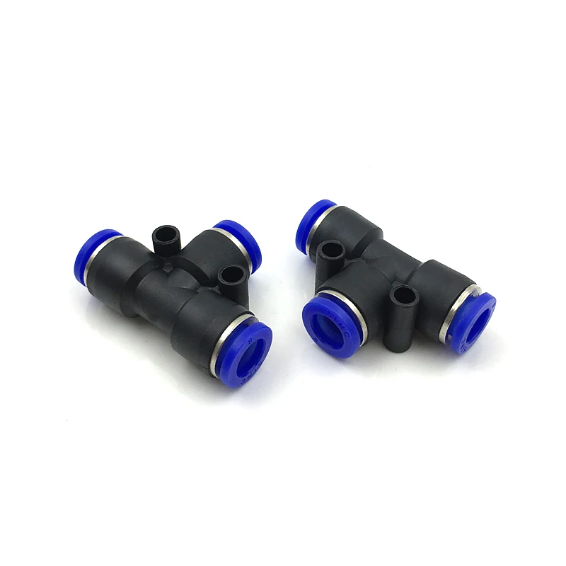 100pcs 50pcs Lot PE Pneumatic Fittings Fitting Plastic T Type 3-way For 4mm 6mm 8mm 10mm Tee Tube Quick Connector Slip Lock