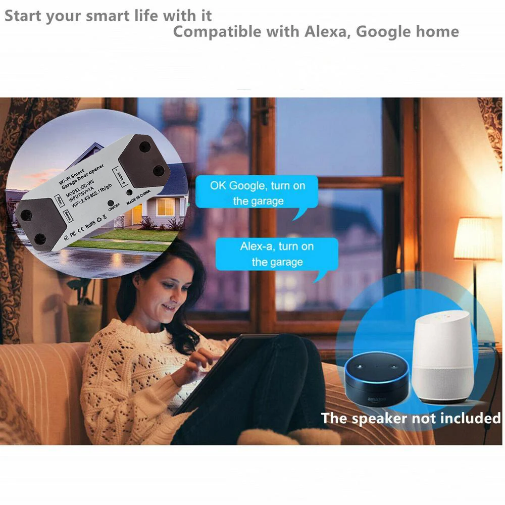 Tuya Garage Door Opener WiFi Smart Switch Module Relay And 433MHz Remote Control Work With Alexa Echo Google Home SmartLife APP