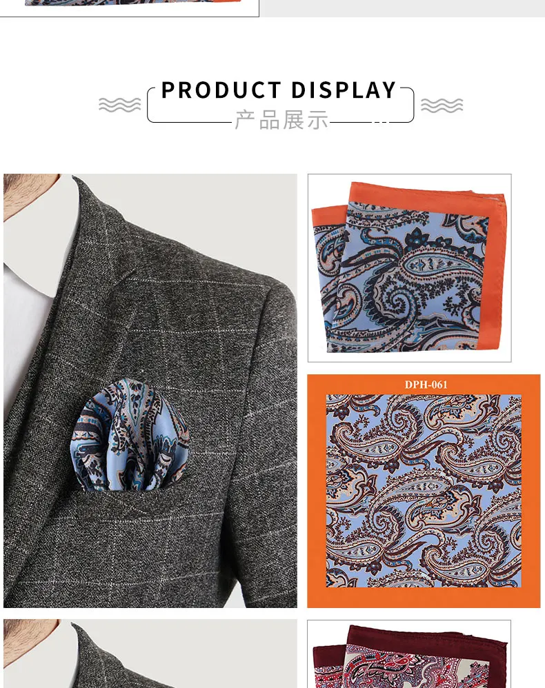 Tailor Smith New Arrival 30x30cm Big Size Handkerchief Men Fashion Chest Towel Paisley Floral Dot Soft Suit Hanky Pocket Squares