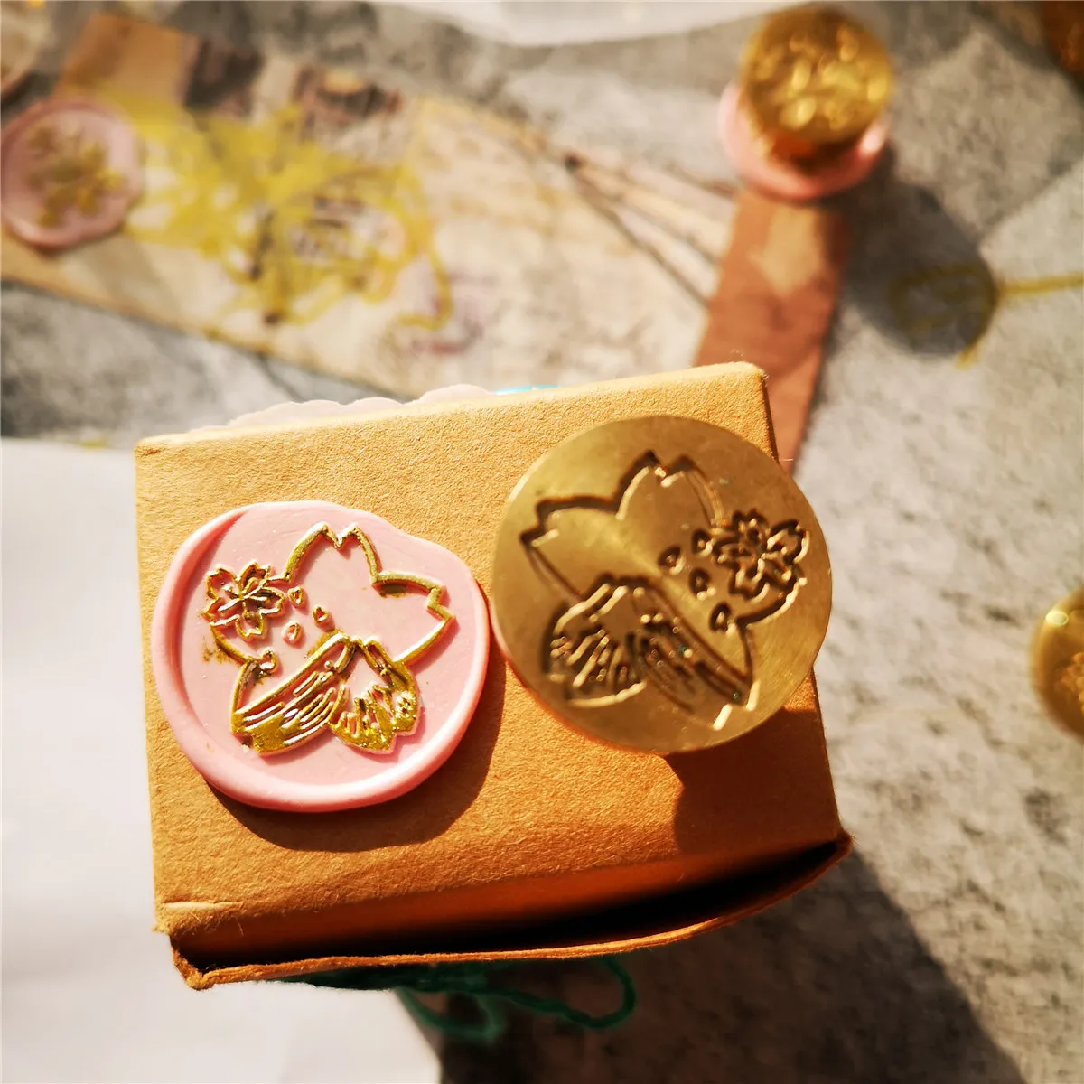 Creative Cute Sakura brass wax seal stamp DIY craft sealing stamps decoration for scrapbooking diary scrapbooking standard stamp