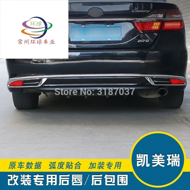 

For CAMRY Body kit bumper rear lip rear spoiler ABS Plastic Rear Diffuser Bumper Trunk Protector Cover Car Styling