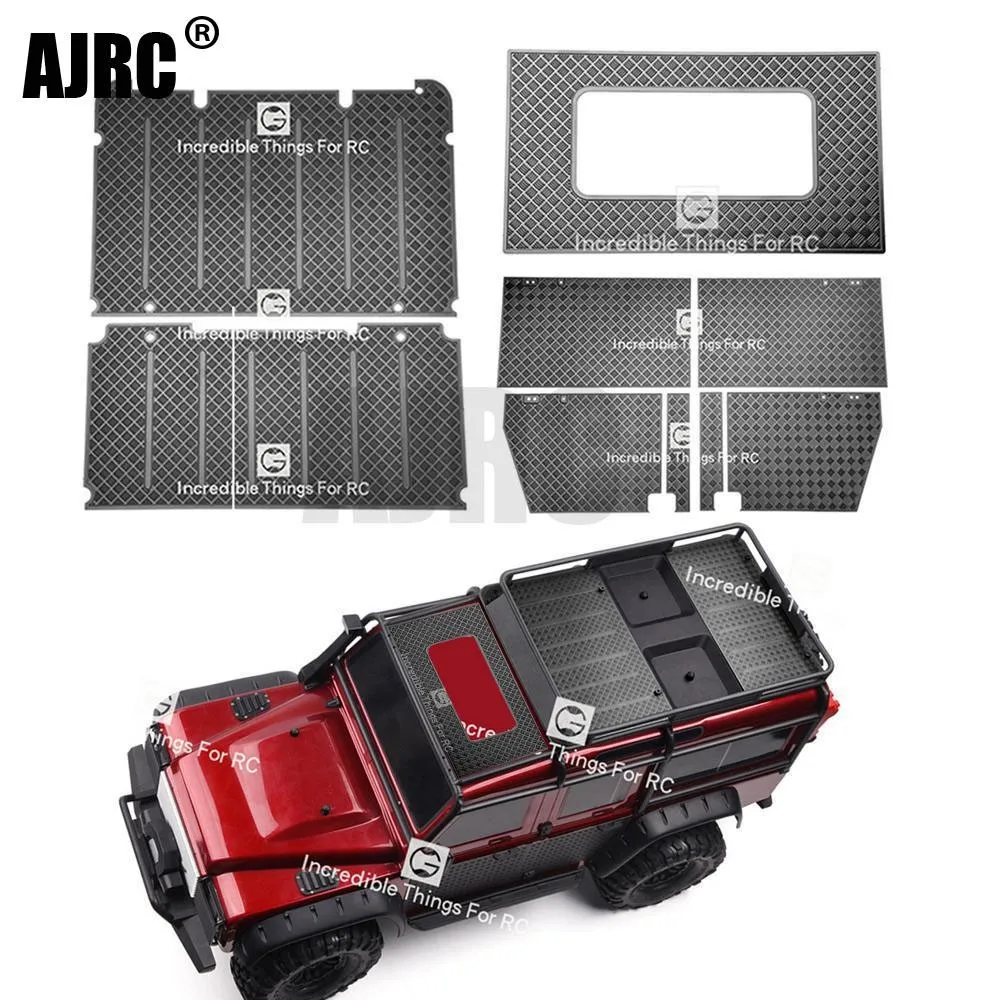 RC Modello In Metallo Anti-skid Piastra Bagaglio Sportello del Rack Decorazione Per 1/10 RC Crawler Auto Tetto Apribile Defender Traxxas TRX4 TRX-4